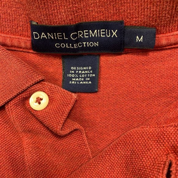 Daniel Cremieux Medium Red Polo Shirt Cotton Casual Crimson - Picture 3 of 3